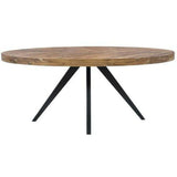 72" Parquet Pattern Oval Wood Top Dining Table for 6 or 8 Dining Tables LOOMLAN By Moe's Home