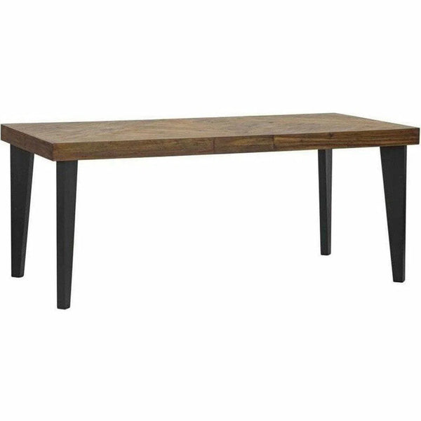 72" Parquet Wood Top Dining Table in Rustic Brown for 6 or 8 Dining Tables LOOMLAN By Moe's Home