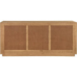 72" Wood Sideboard in Oak 3 Doors Credenza Sideboards LOOMLAN By Moe's Home