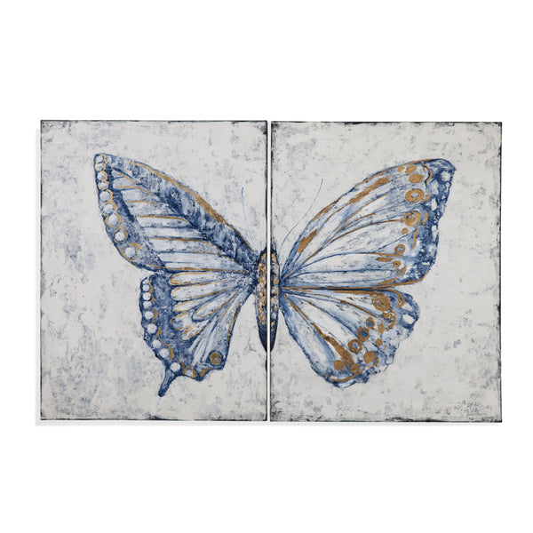 Blue Butterfly Blue Wall Art