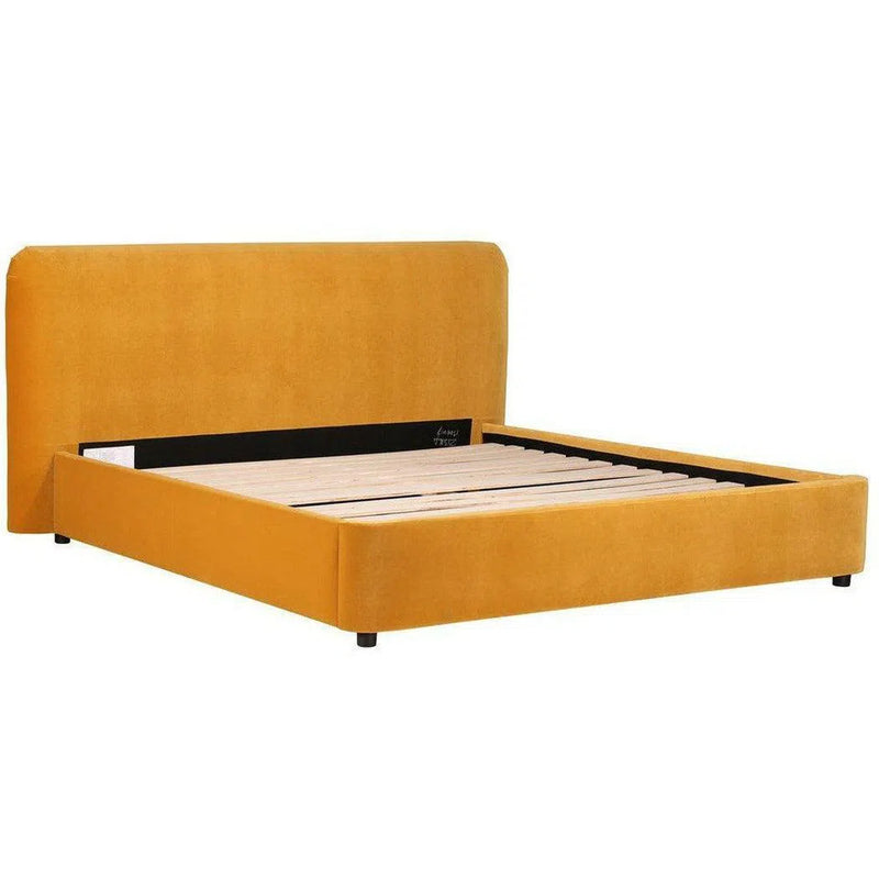 75 Inch Queen Bed Mustard Yellow Contemporary Beds LOOMLAN By Moe's Home