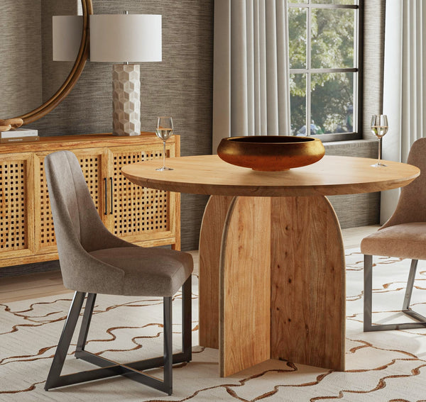Bartlett Wood Brown Round Dining Table