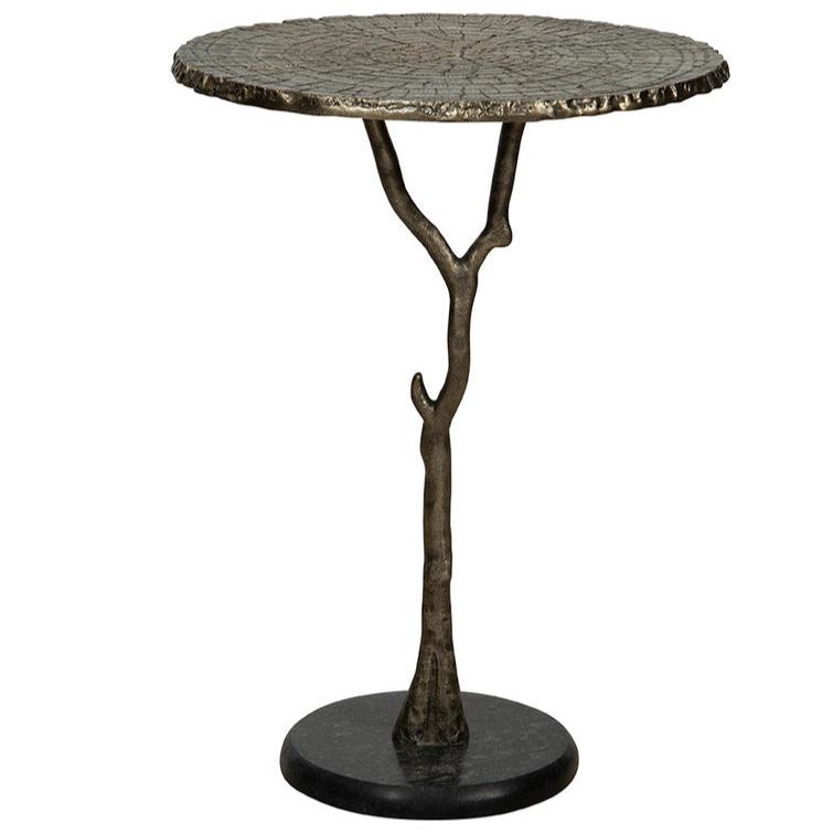 Twigs Granite Topped Ruund End Table