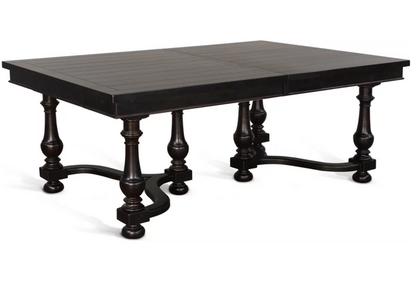 76-112" Large Black Wooden Extendable Dining Table Seats 10 Dining Tables LOOMLAN By Sunny D