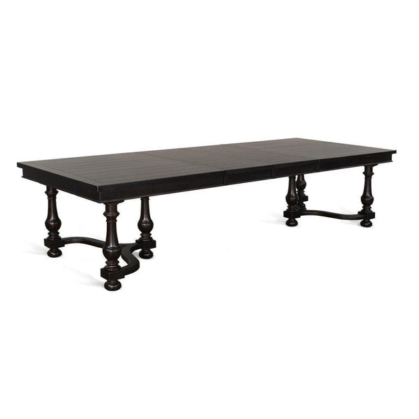 76-112" Large Black Wooden Extendable Dining Table Seats 10 Dining Tables LOOMLAN By Sunny D