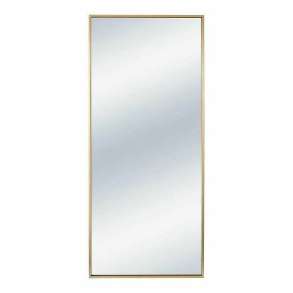 76" Gold Floor Mirror Leaner Style Gold Iron Metal Frame Floor Mirrors LOOMLAN By Moe's Home