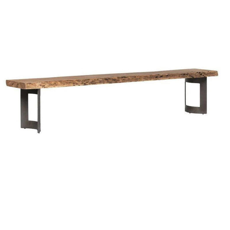 76 Inch Bench Extra Small Smoked Brown Industrial Dining Benches LOOMLAN By Moe's Home