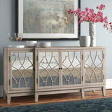 76" Mirrored Antiqued Silver Sideboard Server For Dining Room Sideboards LOOMLAN By Bassett Mirror