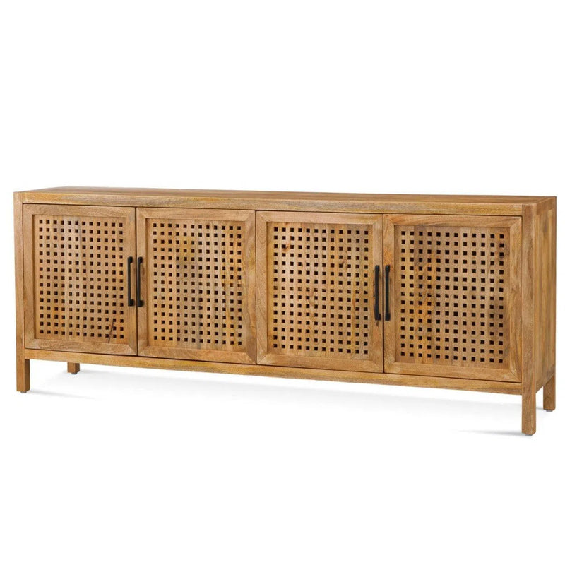 76" Wood Sideboard for Dining Room Carved Front Doors Sideboards LOOMLAN By Bassett Mirror