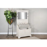 77" Wide Entryway Bench Hall Tree With Mirror Basket Storage Hall Trees & Lockers LOOMLAN By Sunny D