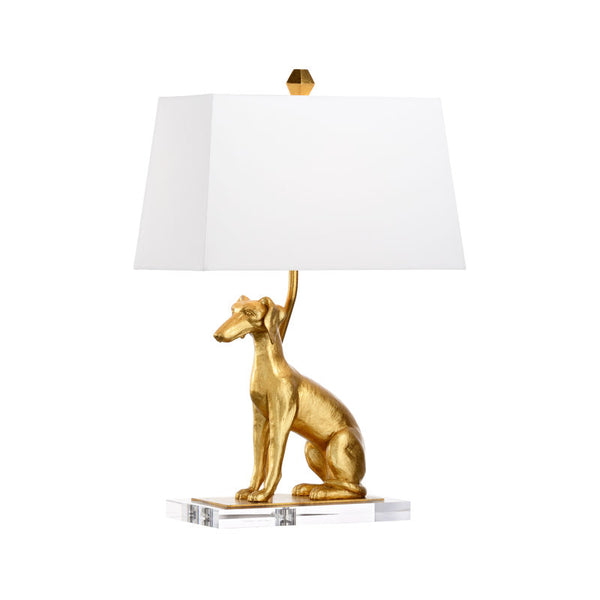 Flossie Left And Right Gold Dog Sculpture Table Lamp