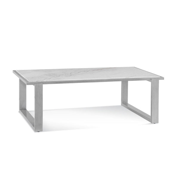 Hessle Wood and Marble Silver Rectangular Cocktail Table