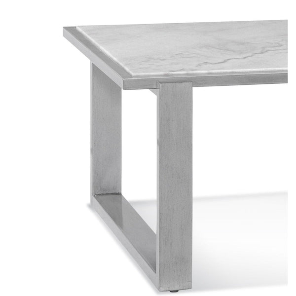 Hessle Wood and Marble Silver Rectangular Cocktail Table