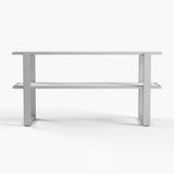 Hessle Wood and Marble Silver Rectangular Console Table