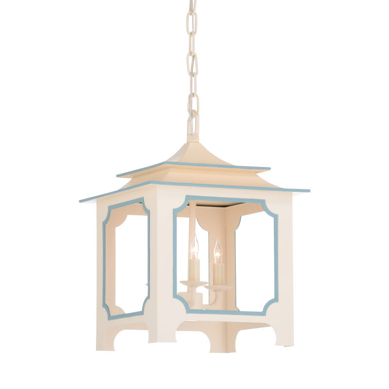 Tole Pagoda Handpainted Chain Hanging Lantern