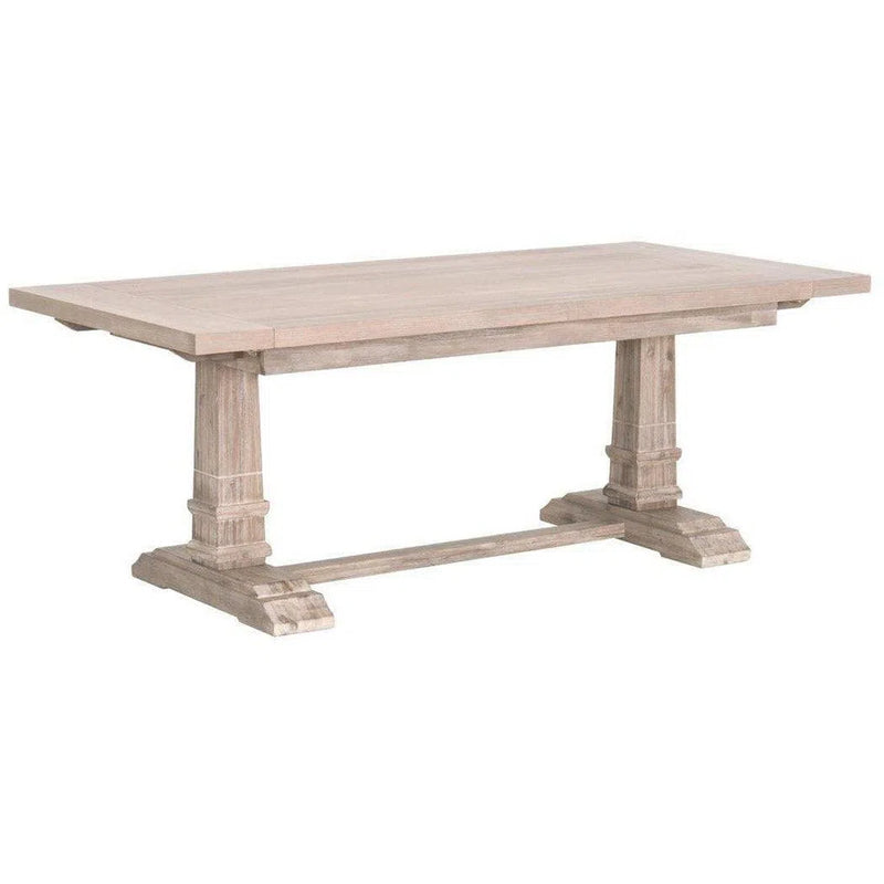 78-110" Wood Extendable Dining Table With Leaves Gray Acacia Dining Tables LOOMLAN By Essentials For Living
