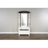 78" Hall Tree With Mirror Bench Storage