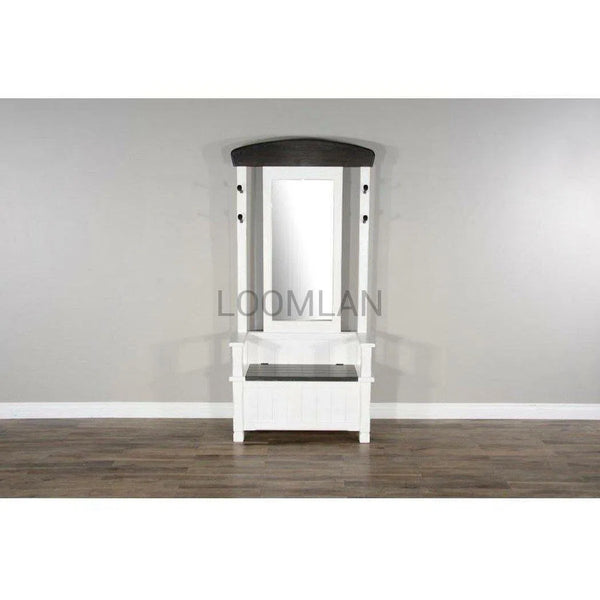 78" Hall Tree With Mirror Bench Storage Hall Trees & Lockers LOOMLAN By Sunny D