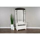 78" Hall Tree With Mirror Bench Storage