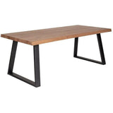 78" Rectangular Solid Oak Wood Live Edge Dining Table for 8 Seats Dining Tables LOOMLAN By Moe's Home