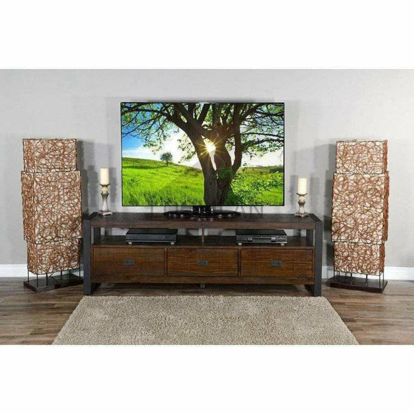 78" TV Stand Media Console Modern Rustic Industrial Cabinet TV Stands & Media Centers LOOMLAN By Sunny D