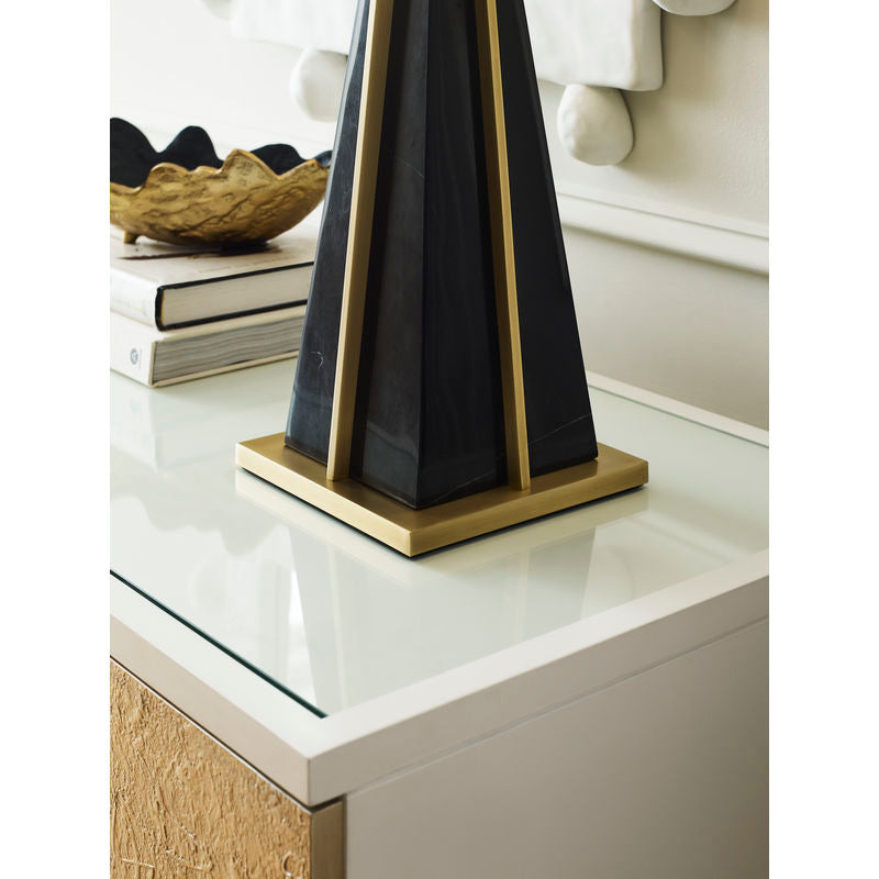 Portofino Marble Made Table Lamp - Nero Marquina