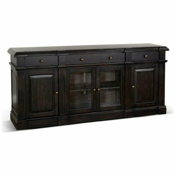 79" Black Walnut TV Stand Media Console or Buffet Server Buffets LOOMLAN By Sunny D