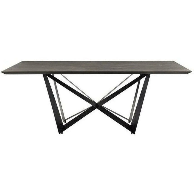 79 Charcoal Grey Dining Table Wood Top and Iron Legs Dining Tables LOOMLAN By Moe's Home