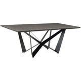 79 Charcoal Grey Dining Table Wood Top and Iron Legs Dining Tables LOOMLAN By Moe's Home