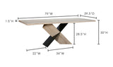 79 Inch Dining Table Natural Contemporary-Dining Tables-Moe's Home-LOOMLAN