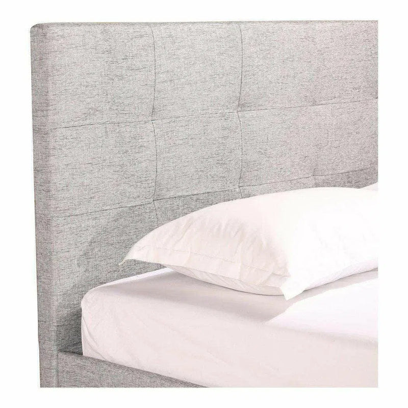 79 Inch King Bed Light Grey Fabric Grey Contemporary Beds LOOMLAN By Moe's Home