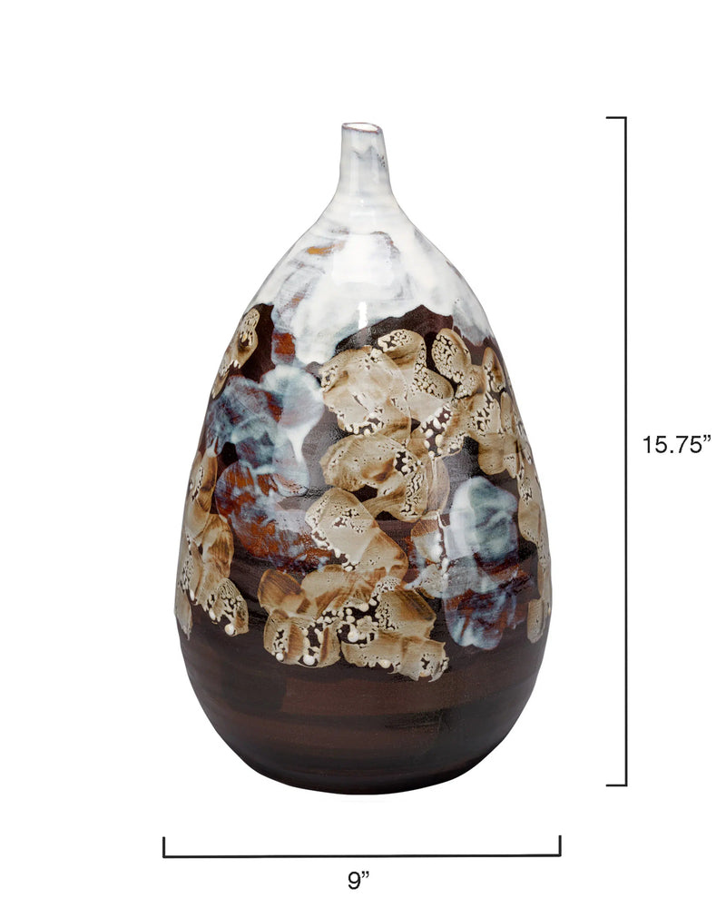 Collage Coastal Multicolor Ceramic Decorative Vase - Large