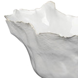 Coastal Style White Ceramic Fleur Ceramic Bowls (set of 3)