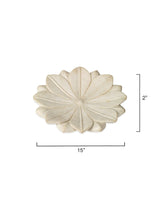 Coastal Style White Marble Lotus Plate