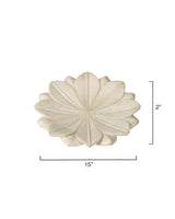 Coastal Style White Marble Lotus Plate