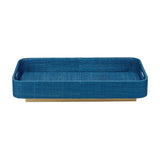 Elegant Utopia Footed Decorative Tray, Indigo - Limited Stock