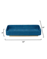 Elegant Utopia Footed Decorative Tray, Indigo - Limited Stock