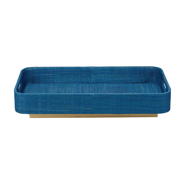 Elegant Utopia Footed Decorative Tray, Indigo - Limited Stock