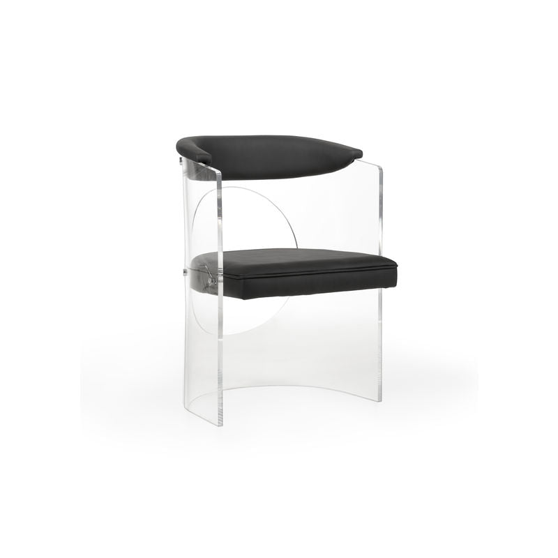 Baran Barrel Clear Acyrlic Frame Back Chair-Club Chairs-Wildwood-Black-LOOMLAN