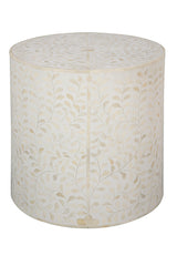 Shell Marvelous White Round End Table