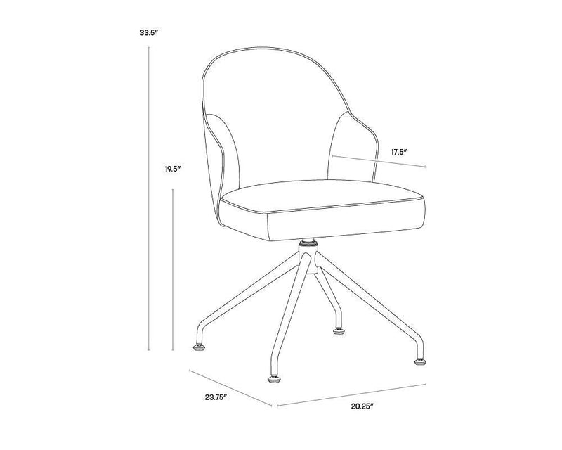 Bretta Leather Upholstered Swivel Armless Dining Chair