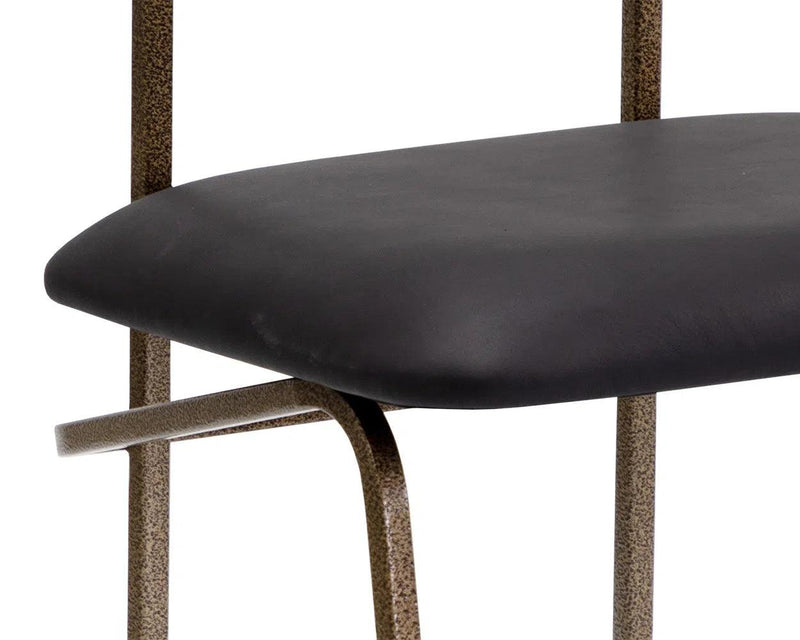 Gibbons Leather Upholstered Unique Armless Dining Chair