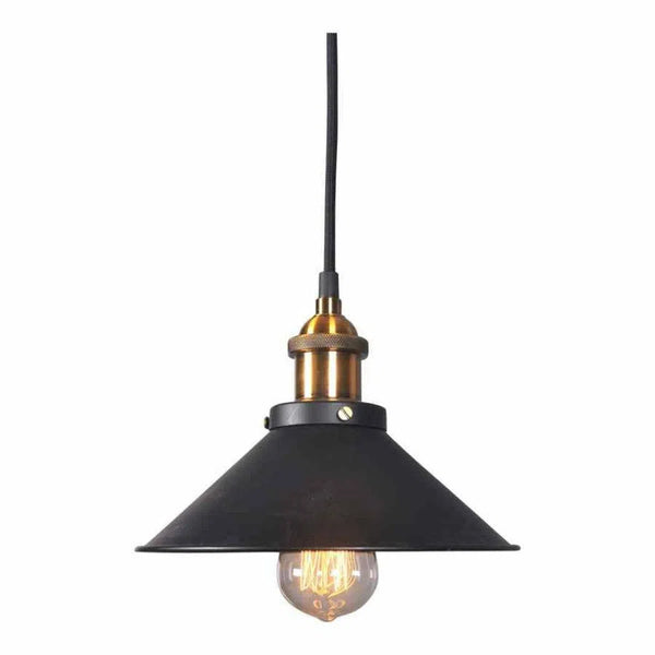 8 Inch Pendant Lamp Black Industrial Pendants LOOMLAN By Moe's Home