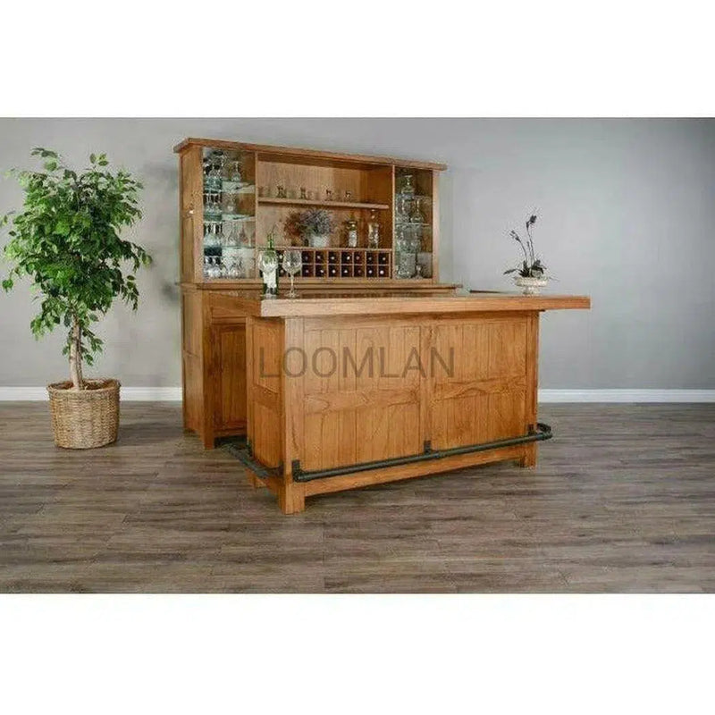 80" Game Room Rustic Basement Bar Island