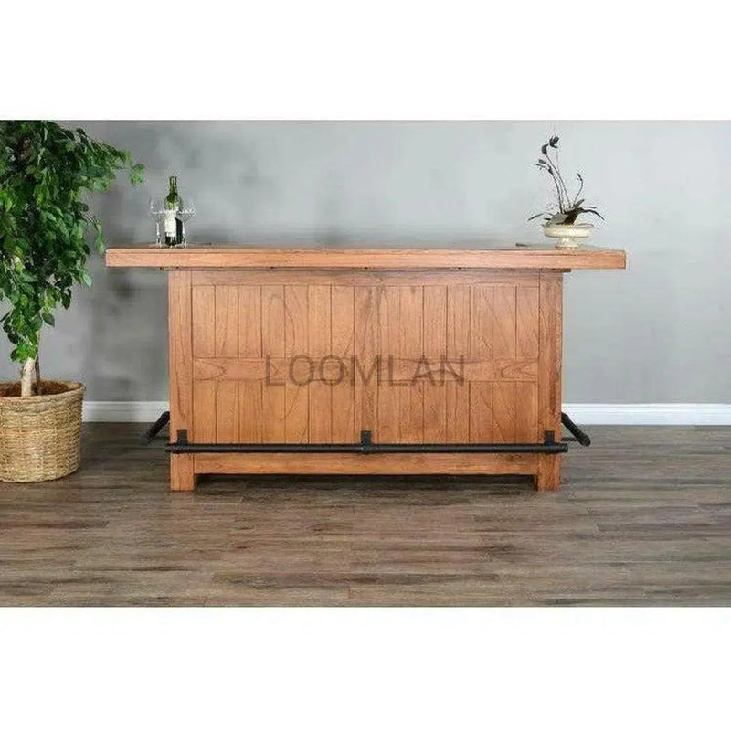 80" Game Room Rustic Basement Bar Island Home Bar Islands LOOMLAN By Sunny D