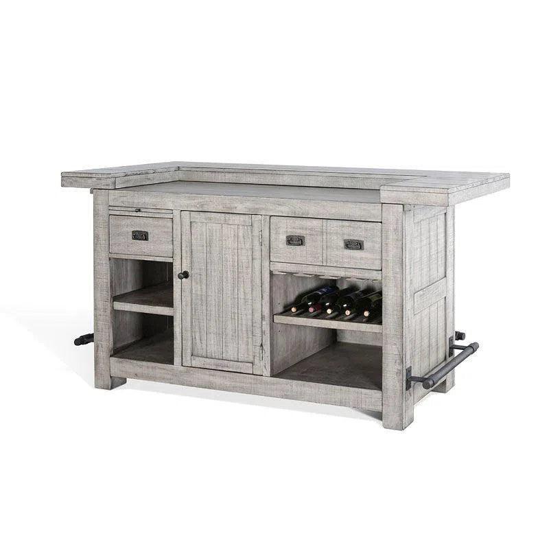 80" Grey Basement Bar Counter Server