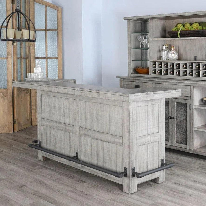 80" Grey Basement Bar Counter Server