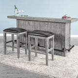 80" Grey Basement Bar Counter Server