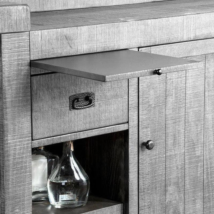 80" Grey Basement Bar Counter Server-Home Bar Islands-Sunny D-LOOMLAN