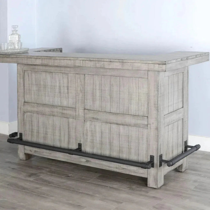 80" Grey Basement Bar Counter Server-Home Bar Islands-Sunny D-LOOMLAN